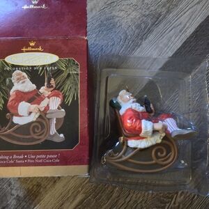 Hallmark Size 1997 Coca-Cola Santa Taking a Break Keepsake Ornament Vintage